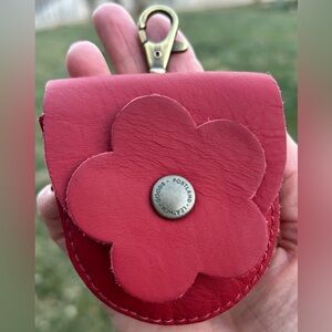 Portland Leather Goods Petunia Pouch Berry Good Red, Bag Charm, Key Ring